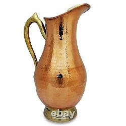 Mughal Jug Water Pitcher Copper Hammered Drinkware 2 L