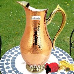 Mughal Jug Water Pitcher Copper Hammered Drinkware 2 L