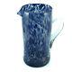 Murano Glass Water Jug Blue Red White Bottle Carafe Pitcher Art Millefiori