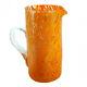 Murano Glass Water Jug Orange Bottle Carafe Pitcher Art Millefiori