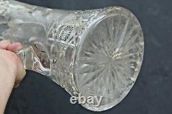 + Nice Heavy Cut Crystal Pitcher, Water Jug, 12 1/2 ht. + (CU273) chalice co