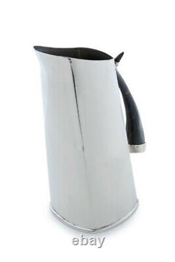 Nickel Silver Water Juice Jar Pitcher Ice Tea Drink Jug with Horn Handles