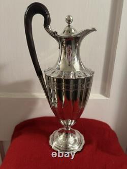 OLD SHEFFIELD PLATE Georgian Ewer Wine Hot Water Jug Pitcher Chased Lobed Body