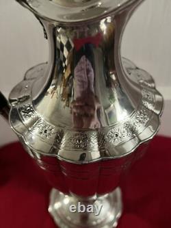 OLD SHEFFIELD PLATE Georgian Ewer Wine Hot Water Jug Pitcher Chased Lobed Body