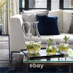Optic Glass Pitcher 71oz Elegant Crystal Beverage Jug Water, Iced Tea & Cock Optic Glass Pitcher 71oz Elegant Crystal Beverage Jug Water, Iced Tea & Cock