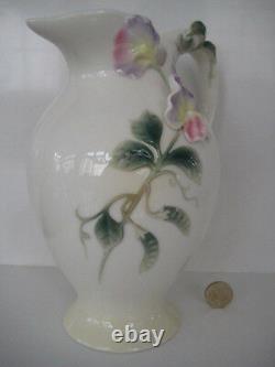 Ornate Franz Porcelain Pretty Sweet Pea Large Jug Pitcher Lemonade Water Fz00411