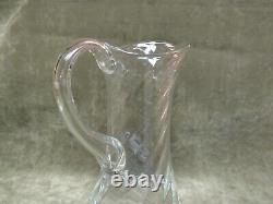 Orrefors Crystal Glass Swirl Pattern Helena Tall 50 oz Water Pitcher Jug withTag