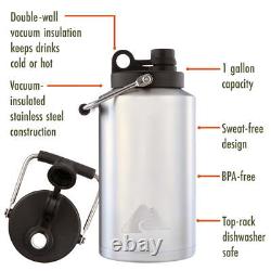 Ozark Trail 1-Gallon Insulated Stainless-Steel Water Jug SilverStrong Anddurable