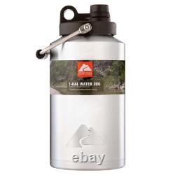 Ozark Trail 1-Gallon Insulated Stainless-Steel Water Jug SilverStrong Anddurable