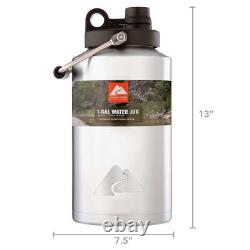 Ozark Trail 1-Gallon Insulated Stainless-Steel Water Jug SilverStrong Anddurable