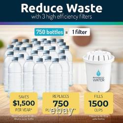 PH Restore Glass Alkaline Water Pitcher Long Lasting Water Filter Pitcher w