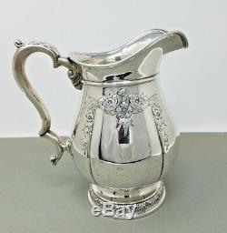 PRELUDE Water Pitcher Sterling International Silver Repousse Hand Chased Vtg