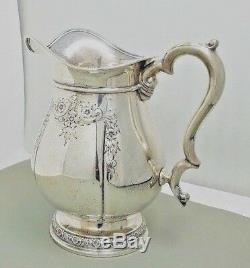 PRELUDE Water Pitcher Sterling International Silver Repousse Hand Chased Vtg