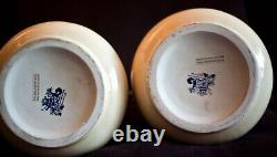 Pair of Fine Staffordshire Porcelain Water Pitcher Jugs Hand Painted Signed 14x9