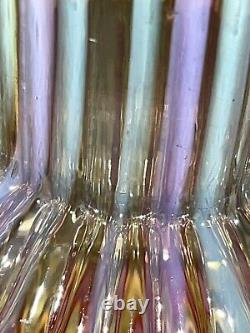 Phoenix Glass Co Rainbow Stripe Ribbed Pitcher-Victorian-Ewer-Creamer