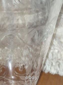 Pitcher Crystal Engraved Decor Flower Foliage And Border Dlg Baccarat St Louis