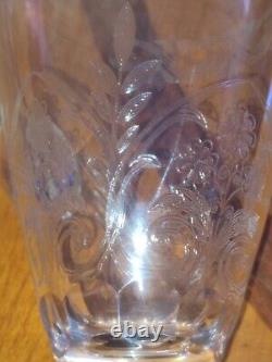 Pitcher Crystal Engraved Decor Flower Foliage And Border Dlg Baccarat St Louis