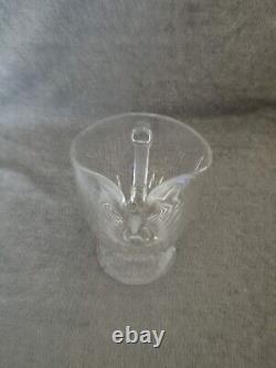 Pitcher water jug in molded cut glass with facets