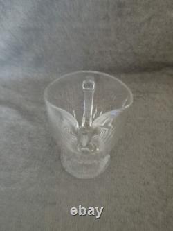 Pitcher water jug in molded cut glass with facets