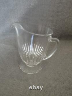 Pitcher water jug in molded cut glass with facets