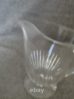 Pitcher water jug in molded cut glass with facets