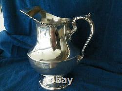 Poole #1027 Footed Sterling Silver Georgian Water Pitcher W Ice Guard