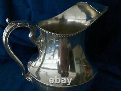 Poole #1027 Footed Sterling Silver Georgian Water Pitcher W Ice Guard