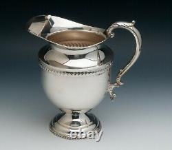 Poole Sterling Silver Water Pitcher, Gadroon Border, 4.55 pints, 9.75