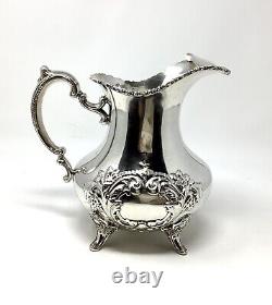 Poole sterling silver hand-chased Crest of Windsor Water Pitcher Jug 1.9 Lb