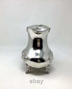 Poole sterling silver hand-chased Crest of Windsor Water Pitcher Jug 1.9 Lb