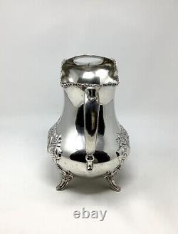 Poole sterling silver hand-chased Crest of Windsor Water Pitcher Jug 1.9 Lb