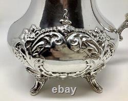 Poole sterling silver hand-chased Crest of Windsor Water Pitcher Jug 1.9 Lb