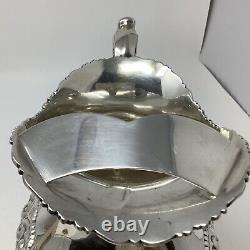 Poole sterling silver hand-chased Crest of Windsor Water Pitcher Jug 1.9 Lb