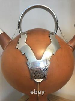 Portuguese Pottery Sterling Silver Water Jug L. TITULO AND LEITAO Arts & Crafts