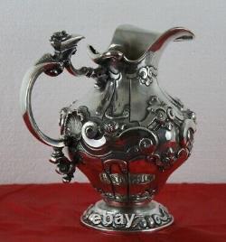 Portuguese Solid Silver. 833 Water Pitcher Jug. 20th c