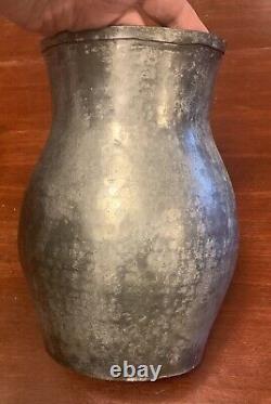 Primitive Hammered Tinned Copper Metal Water Pitcher Jug Rustic Decorative 10