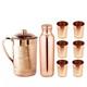 Pure Copper Handmade Jug Water Pitcher 1.5 L & 6 Glasses Tumbler 300 Ml 1 Bottle
