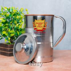 Pure Copper Jug Pitcher Luxury Design, Stylish Water Storage and Serving Pitcher
