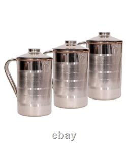 Pure Copper Jug Pitcher Luxury Design, Stylish Water Storage and Serving Pitcher