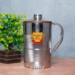 Pure Copper Jug Pitcher Luxury Design, Stylish Water Storage and Serving Pitcher