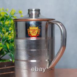 Pure Copper Jug Pitcher Luxury Design, Stylish Water Storage and Serving Pitcher