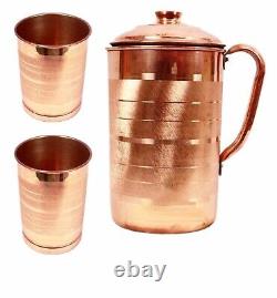 Pure Copper Jug Pitcher for Storage Water & Serving Ware Good Health Benefits