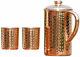 Pure Copper Water Pitcher Jug 1500ml With 2 Tumbler Glass 300ml Health Benefits