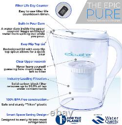 Pure Water Filter Pitcher, 10 Cup 150G Long-Last Filter, BPA-Free Tritan, Remove