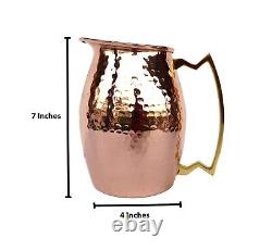 Pure copper Hammered Jug NEW Copper Moscow Mule Water Pitcher Heavy Gauge Pur