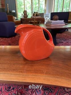 RADIOACTIVE RED Vtg Orange FIESTA LARGE DISC WATER JUG FIESTAWARE Red Ice HTF