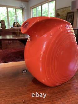 RADIOACTIVE RED Vtg Orange FIESTA LARGE DISC WATER JUG FIESTAWARE Red Ice HTF