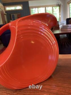 RADIOACTIVE RED Vtg Orange FIESTA LARGE DISC WATER JUG FIESTAWARE Red Ice HTF