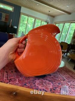 RADIOACTIVE RED Vtg Orange FIESTA LARGE DISC WATER JUG FIESTAWARE Red Ice HTF