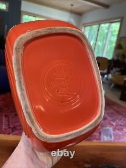 RADIOACTIVE RED Vtg Orange FIESTA LARGE DISC WATER JUG FIESTAWARE Red Ice HTF